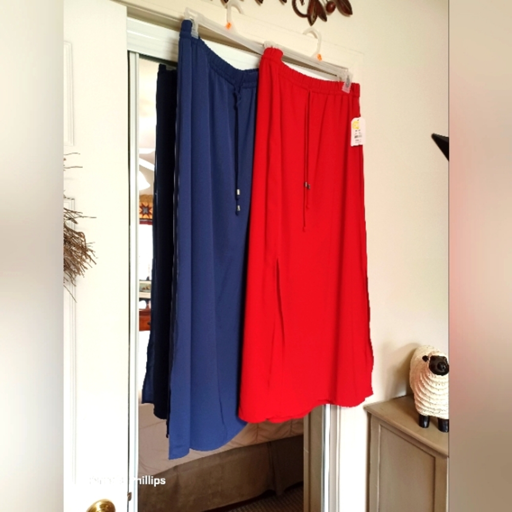 Faded Glory Red and Blue Maxi Skirts 2 For Price.